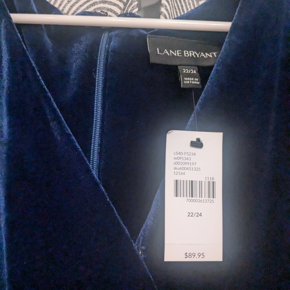 NWT Lane Bryant 22/24 Navy Faux Wrap Dress - Picture 3 of 8